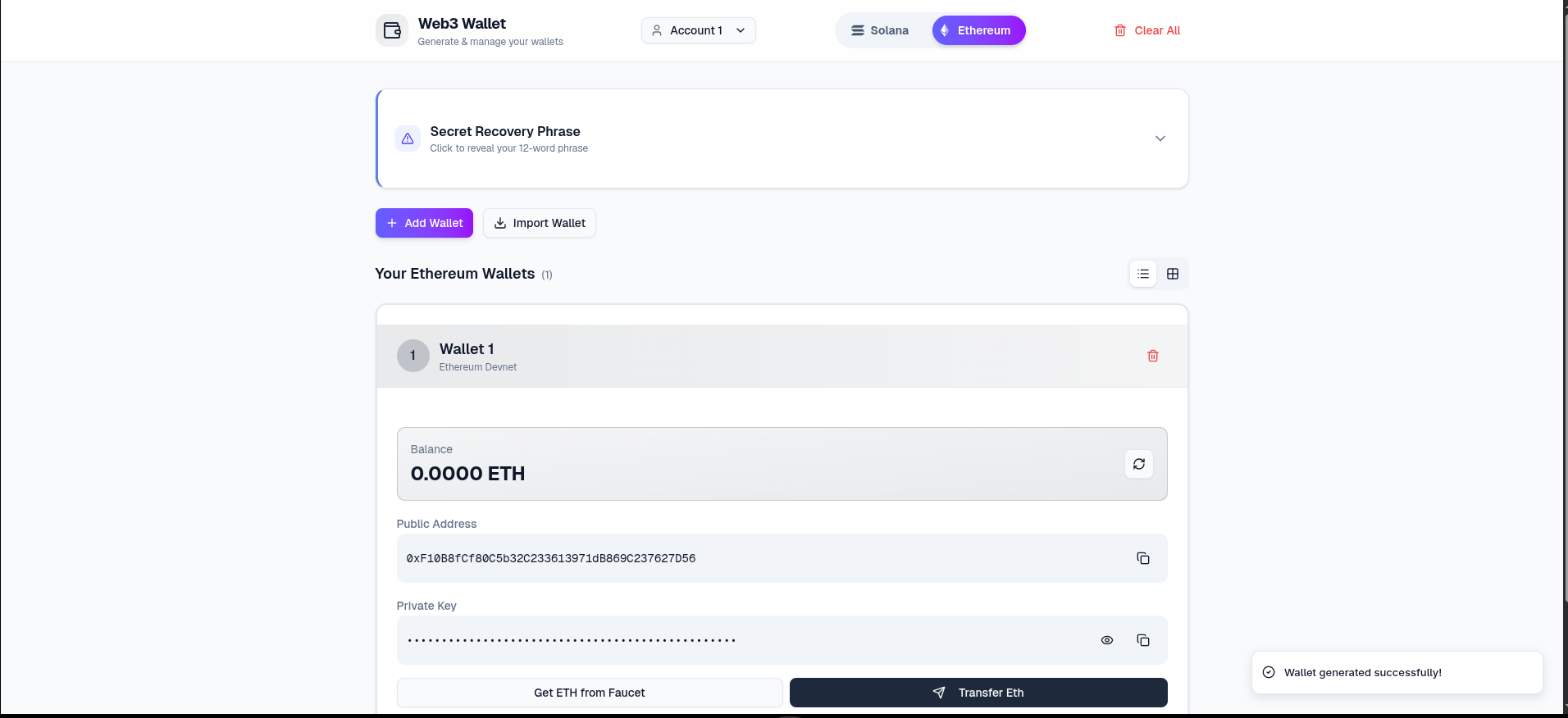 Multi-Blockchain Wallet Generator preview 3
